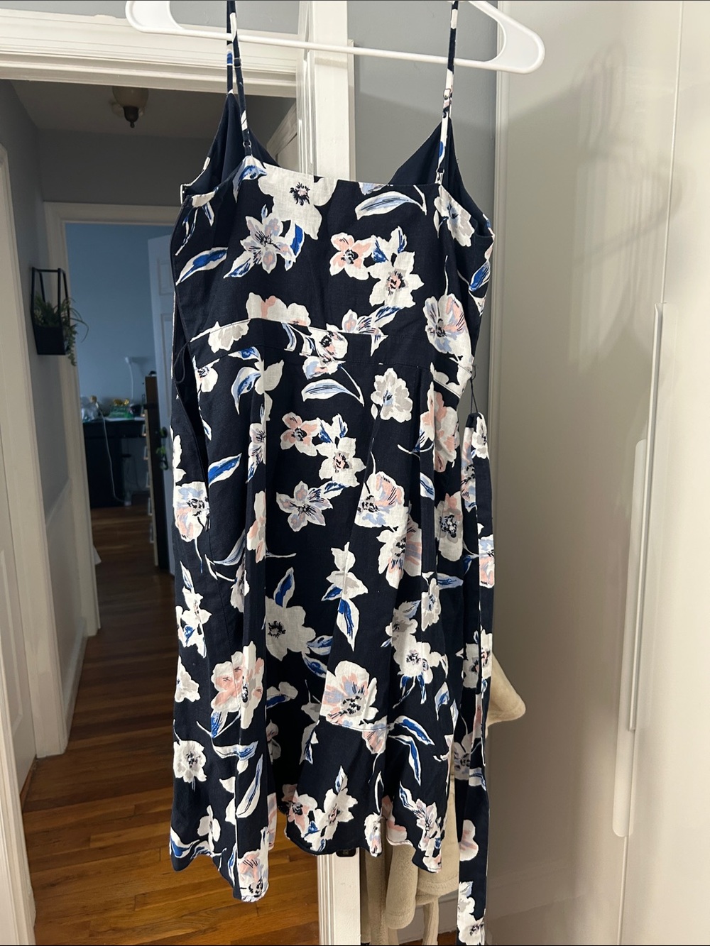 Floral Navy Spaghetti-Strap Dress